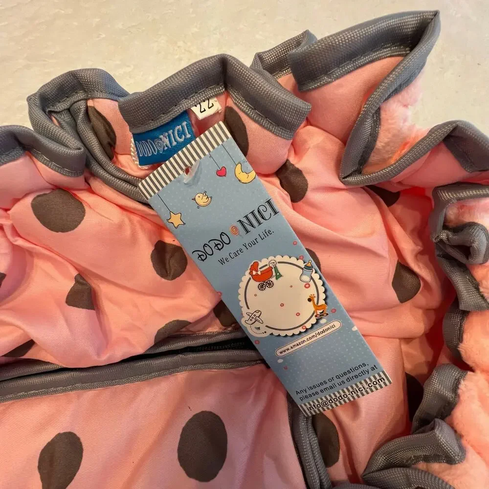 Dodo Nici Disney Pink Gray Polka Dot‎ Baby Infant Car Seat Cover Stretchy